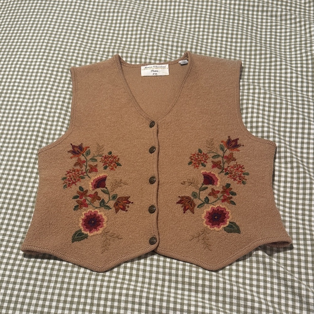 Embroidered Sweater Vest